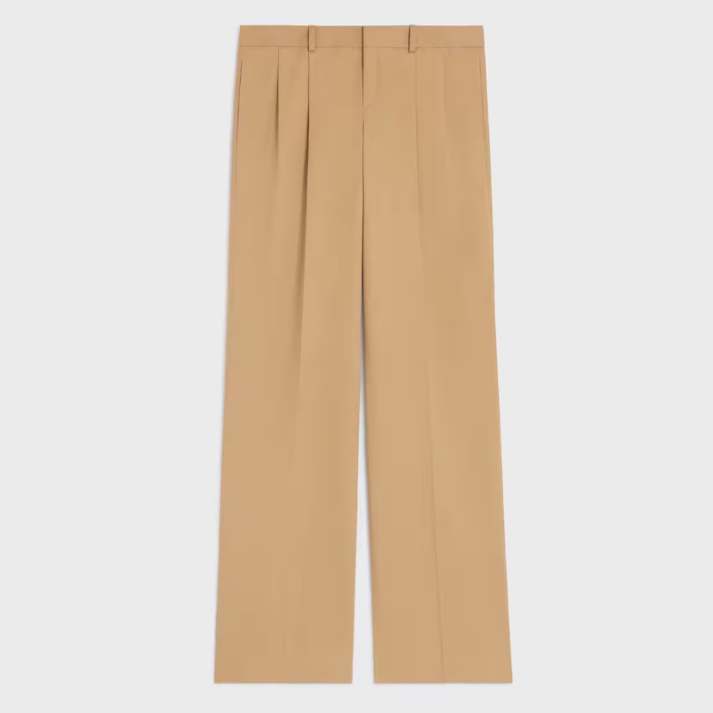 Celine Pleated Trousers Cotton Canvas Beige Men’s IT 46/US 36